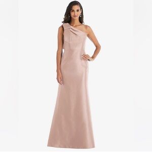 ALFRED SUNG One-Shoulder Ballet Pink Dress